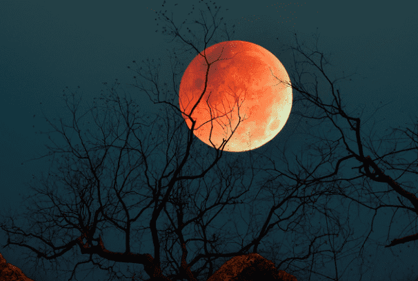 什么是血月：天空中出现红色的月亮（属自然现象）