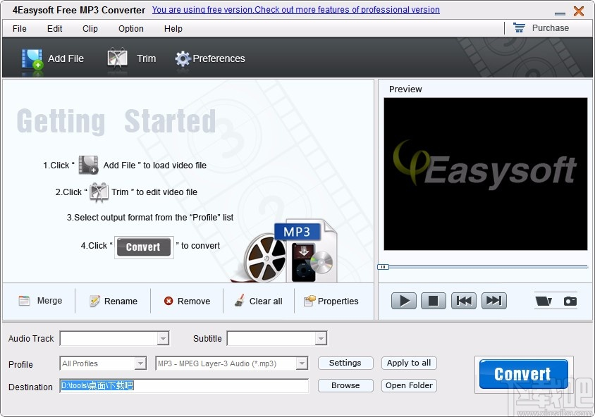 4如何使用 Easysoft Free MP3 Converter 转换音频格式