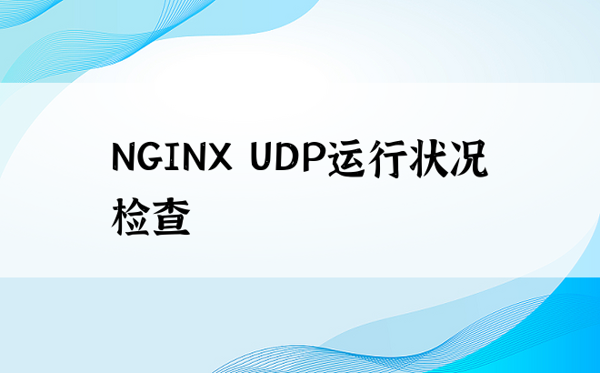 NGINX UDP运行状况检查