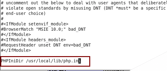 修改Apache配置，指定php配置文件php.ini的位置 