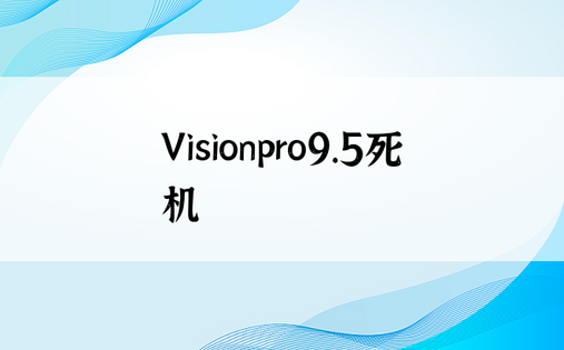 Visionpro9.5死机